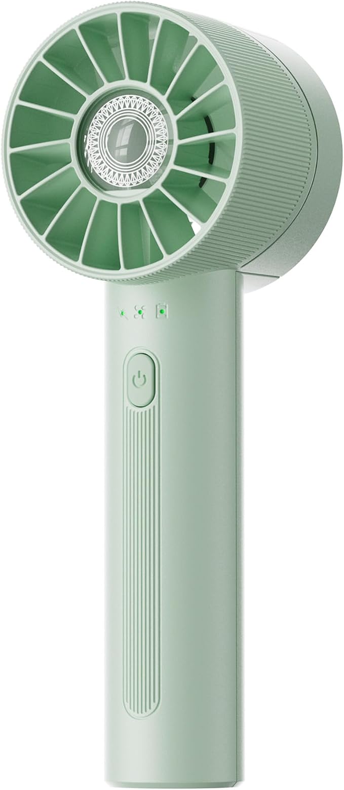 Portable Mini Turbo Fan, 4-Speed High Velocity Personal Fan, Rechargeable Travel Essentials for Vacation/Beach/Trip, Light Green by Coolwill