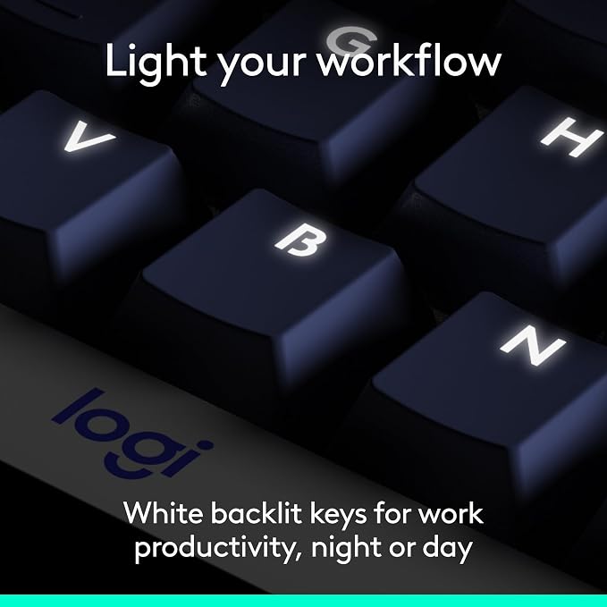 Logitech Alto Keys K98M Wireless Mechanical Gasket Keyboard - Graphite | Customizable, clicky, vibration absorbing gasket, white backlit keys, Bluetooth, USB-C charging, for PC, Mac, Laptops - Image 4