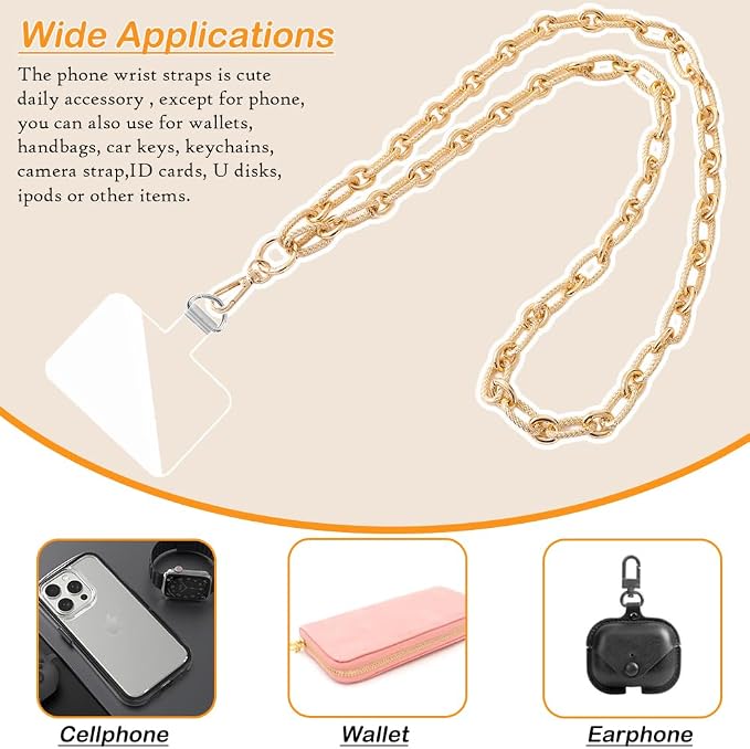 Crossbody Lanyard Strap, Durable Metal Chain Strap, Universal Phone Lanyard with Tether Tab, Detachable Phone Chain Strap - Image 4