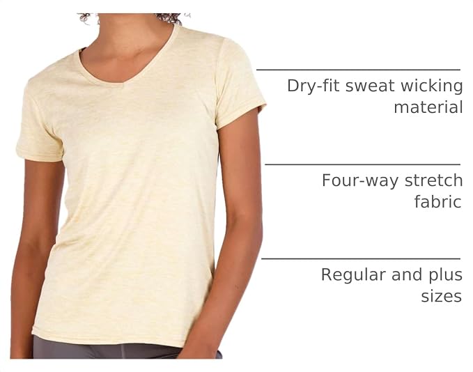 5 Pack Women's Dry Fit V Neck Workout Tops T Shirts Athletic Gym Yoga Tees | Available In Plus Size, Cooling Moisture-Wicking, Short Sleeve, Quick-Dry, Fitness, Stretch, Exercise, Running, Hiking - Image 4