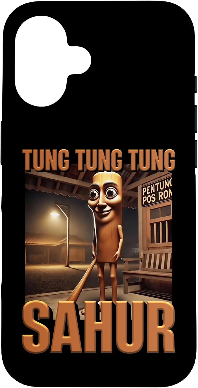 Internet Hilarious Meme AI Character Tung Tung Tung Sahur Case for iPhone 16 by Unknown
