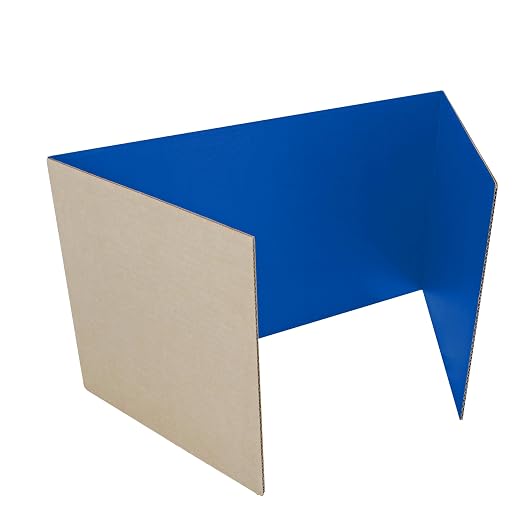 Flipside Products 18”x 48” Blue Study Carrel, Privacy Boards, Student Privacy and Focus Booth for The Classroom, Desk Divider Cubby for Tests, Made in USA - 12 Pack by FlipsideProducts
