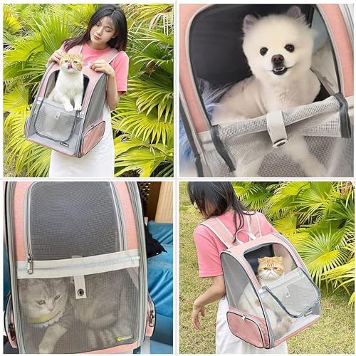 Texsens Innovative Traveler Bubble Backpack Pet Carriers for Cats and Dogs (Expandable-Pink) - Image 7