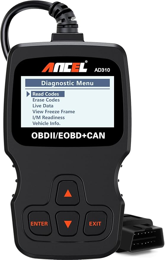 ANCEL AD310 Classic Enhanced Universal OBD II Scanner Car Engine Fault Code Reader CAN Diagnostic Scan Tool, Read and Clear Error Codes for 1996 or Newer OBD2 Protocol Vehicle (Black) by ANCEL