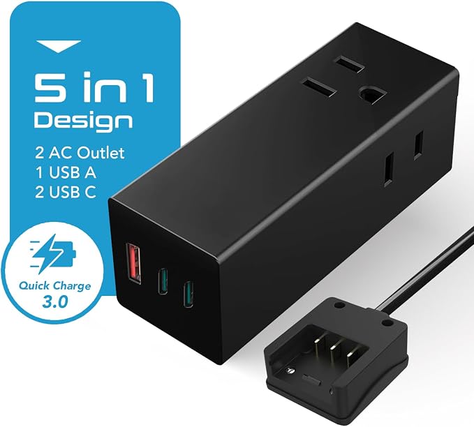 Ceptics 65W World Travel Adapter 3 USB Ports PD 3.0 Ultra Compact Charger 2 US Outlets [GaN Tech], Quick Type C, Charge Laptops, Cellphones in Europe, Asia, Africa, America and More - Image 3