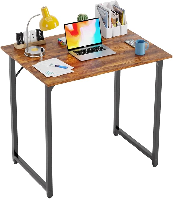 PayLessHere | 32 Inch Computer Desk | Vintage | Sturdy Office Desk | Metal Frame, Adjustable Feet | Water-Resistant, Scratchproof Surface | Writing Table for Home Office or Study | Pack of 1 by PayLessHere