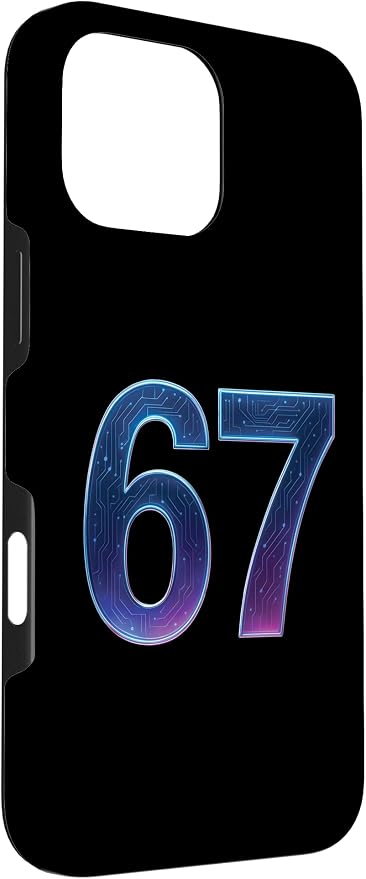 67 Meme Ai Quantum Number 67th Six Seven Tech Digital Future Case for iPhone 16 Pro Max - Image 3