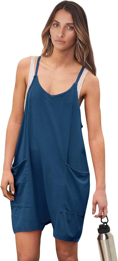 ANRABESS Womens Rompers Summer Casual Loose Sleeveless Overalls Spaghetti Strap Shorts Jumpsuit 2026 Beach Vacation Clothes - Image 8