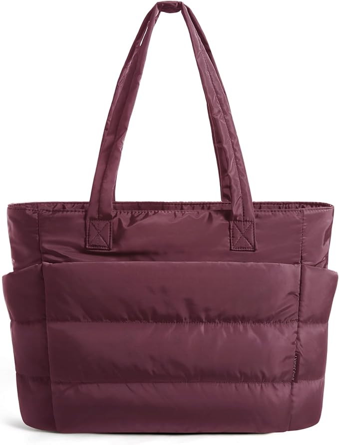 BAGSMART Tote Bag for Women, Lightweight Puffy Tote Bag with Compartments Shoulder Bag Handbag for Travel, Work, Gym | Lightweight by BAGSMART