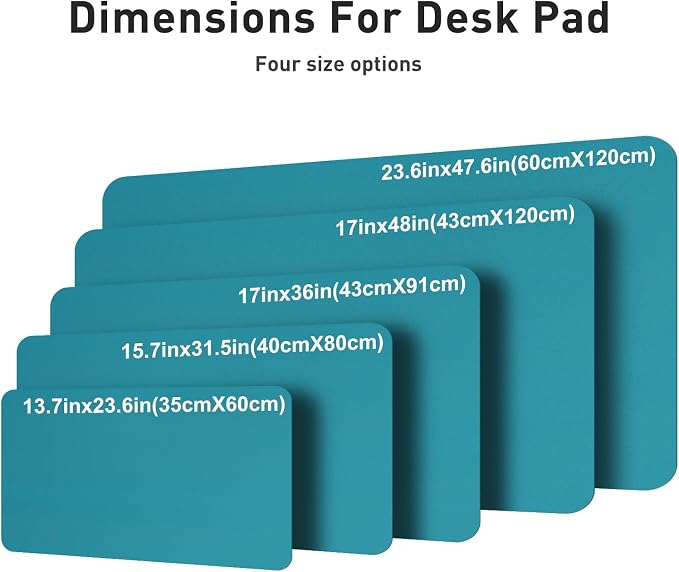 Aothia Faux Leather Desk Mat – Large Mouse Pad, Non-Slip PU Leather Blotter, Waterproof Writing Surface for Office and Home (Turquoise, 47.2" x 23.6") - Image 5