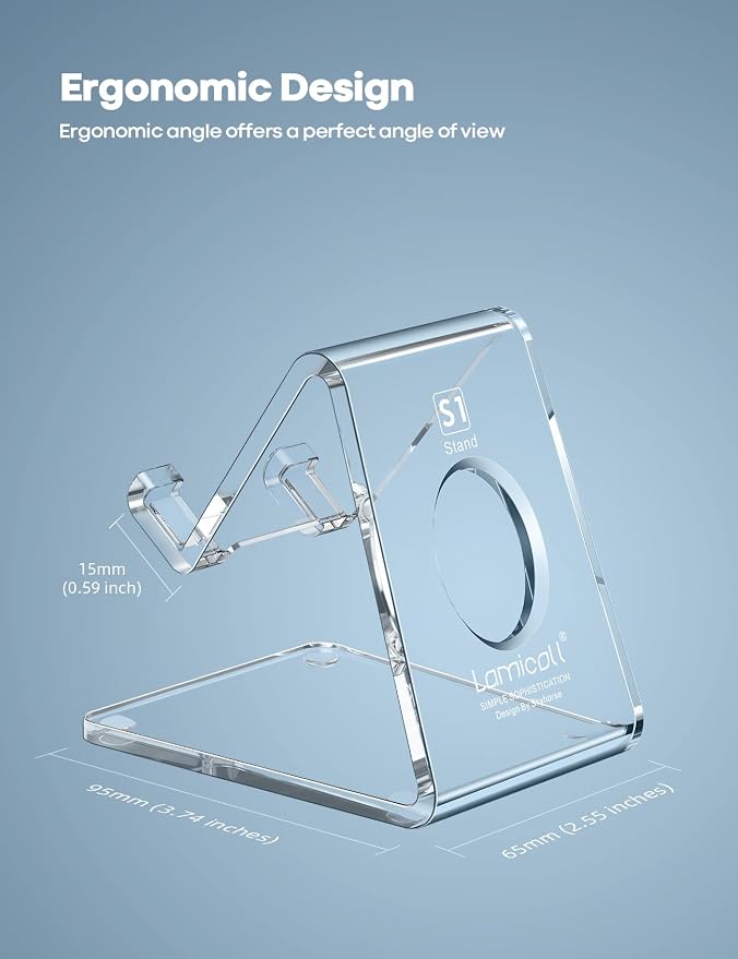 Lamicall Clear Acrylic Cell Phone Stand, Office Desk Decor Accessories | Office Cubicle Decor, Accessories & Workspace Organizers for Women, Teacher Desk Essentials, Cute Work From Home Supplies - Image 6