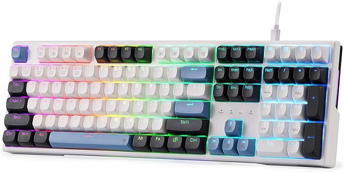 Redragon K668 108-Key Hot-Swap Wired RGB Gaming Keyboard, Extra 4 Hotkeys | Dedicated Shortcut Keys for Mute, Calc & Desktop, Cushioned Noise Dampening for Creamy Thocky Sound, Swap-Ready, PRO Software by REDRAGON