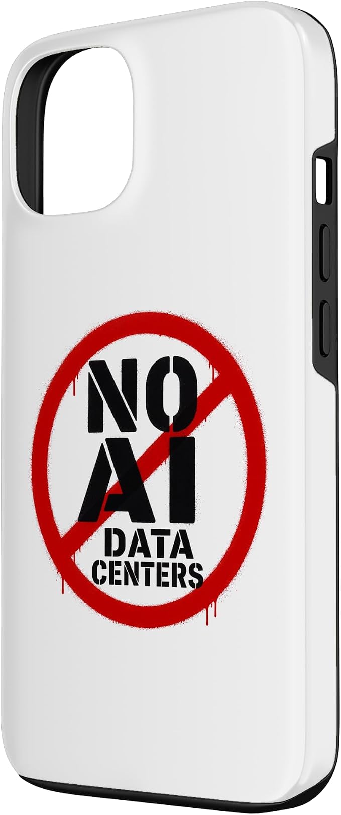 No AI Data Centers – Simple Minimal Spray Paint Style Text Case for iPhone 13 - Image 2