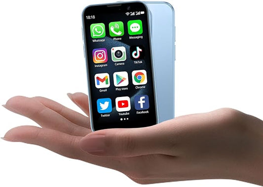 Mini Phone 3.0" HD Touch Screen Mini Smartphone World's Smallest Unlocked Android Compact Mobile Phone for Kids & Students Cell Phone wih GPS Dual SIM Face ID 2GB+16GB Blue by Unknown