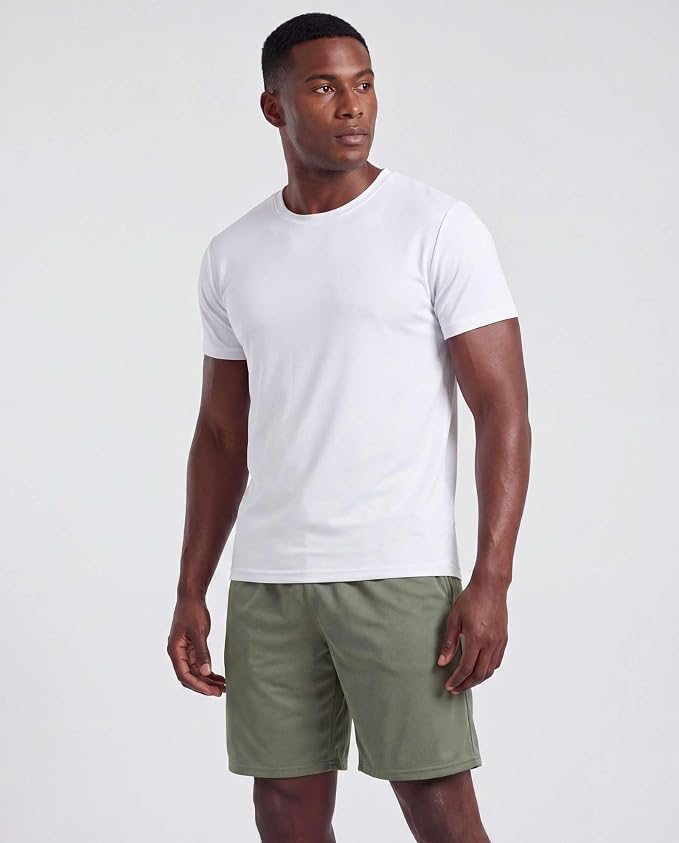 5 Pack Men's Mesh Shorts Athletic Basketball Sports Gym Workout Pockets | Cooling Moisture-Wicking, 9", Long, Quick-Dry, Breathable, Elastic Drawstring Waistband. Running, Exercise, Soccer, Training. - Image 3