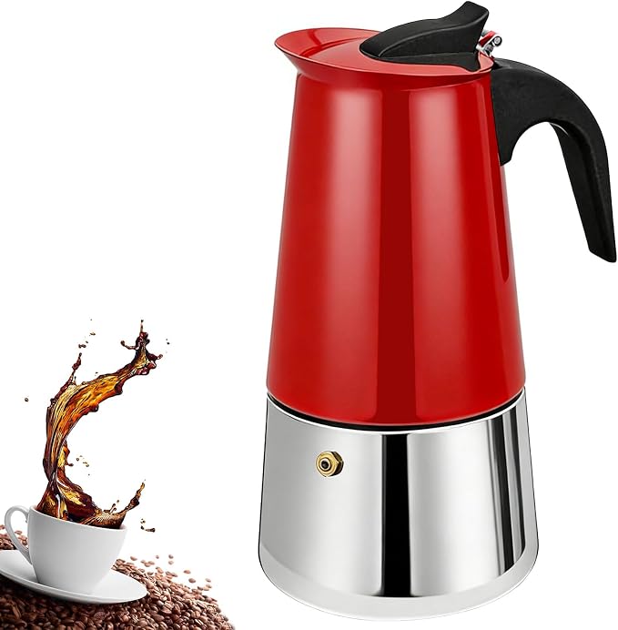 12 Cup Stovetop Espresso Maker Stainless Steel Moka Pot Stove Top Percolator Italian Coffee Makers Capable Mocha Greca Machine Cafe Classic Induction Cookers for Home and Camping 600ml 20oz by Theperfectcombinationofcoffeehomeandhealthylivingmakingeverydayadayofrituals
