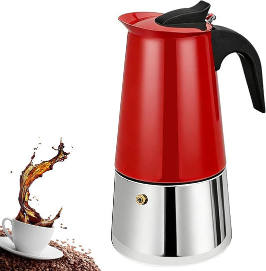 12 Cup Stovetop Espresso Maker Stainless Steel Moka Pot Stove Top Percolator Italian Coffee Makers Capable Mocha Greca Machine Cafe Classic Induction Cookers for Home and Camping 600ml 20oz by Theperfectcombinationofcoffeehomeandhealthylivingmakingeverydayadayofrituals