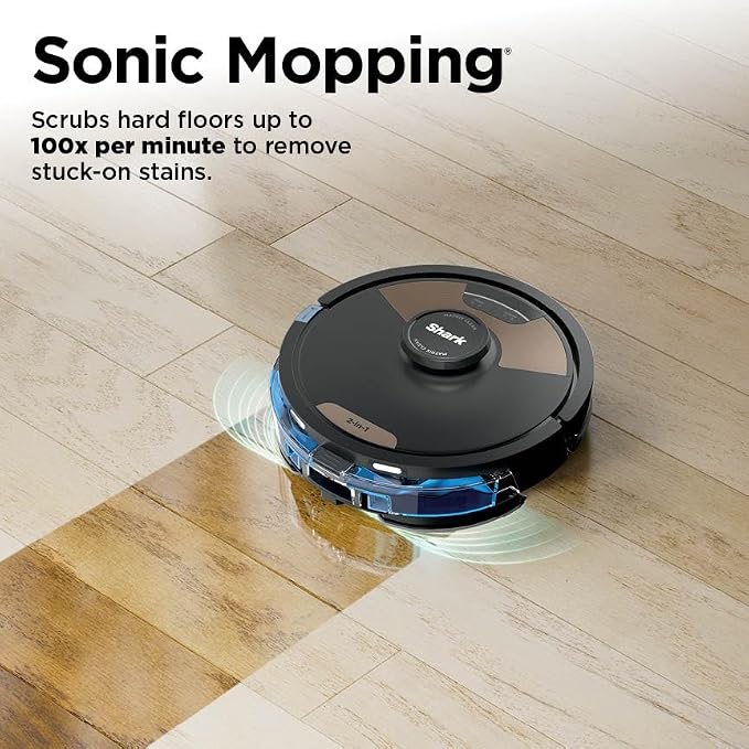 Shark Matrix Plus Robot Vacuum and Mop,UR2650WS | Sonic Mopping, Matrix Clean, CleanEdge, HEPA 30-Day Self-Empty Base, 360° LiDAR Mapping, Self-Cleaning Brushroll, Wi-Fi - Image 3