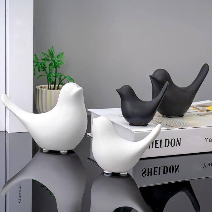 FANTESTICRYAN Small Animal Statues Home Decor Modern Style White Decorative Ornaments for Living Room, Bedroom, Office Desktop, Cabinets - Image 4