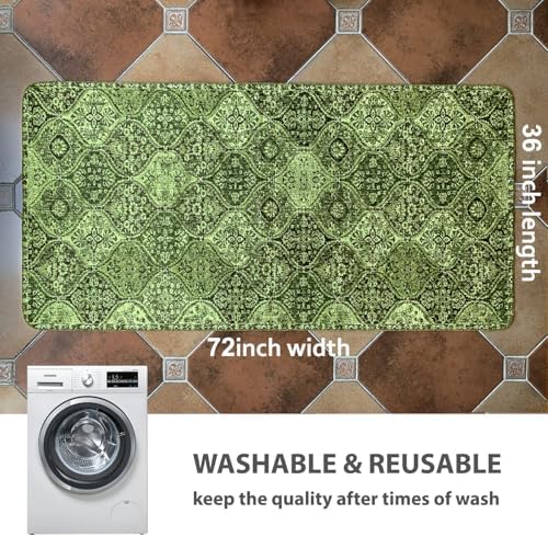 nunubaby Washable Pee Pads for Dogs, Stylish, Non-Slip and Leak-Proof Pee Pads. Reusable Potty Pads for Dogs for Crates and Floors.(Green/Multi,36" x72" ) - Image 4