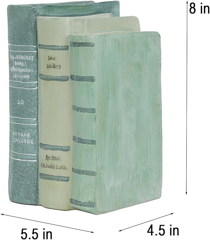Guichifun Decorative Books Living Room Décor - Resin Sage Green Faux Books Fake Modern Home Decoration for Bookshelf Coffee Table Décor 5.5 x 4.5 x 7.5 Inch - Image 5