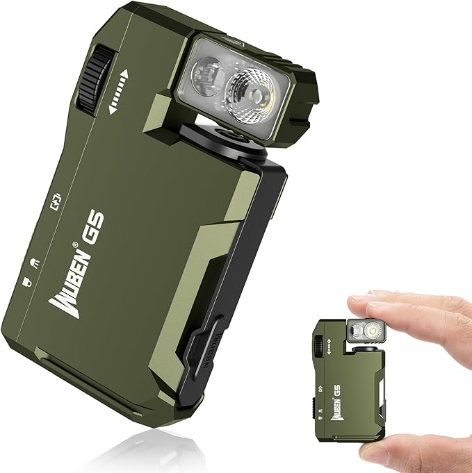 WUBEN G5 Rechargeable EDC Flashlight, Mini Flat Bright Small Flashlight | 400 Lumens Dual Light Source LED Flashlight with RGB, Magnetic Mini Bright Keychain Flashlight for Home, Camping, Emergencies by WUBEN