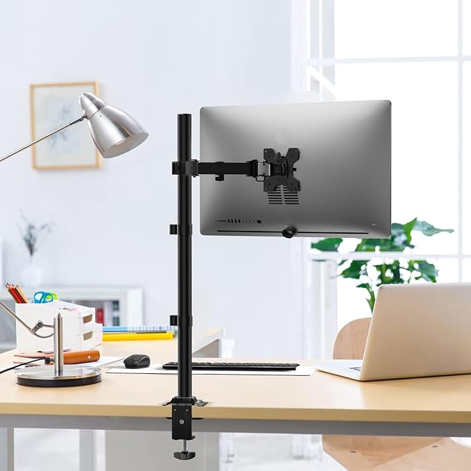 WALI Monitor Arm Mount for Desk, Single Extra Tall Computer Desk Mount, Monitor Bracket Mount Stand Single, up to 34 inch, 22 lbs (M001XL), Black - Image 2