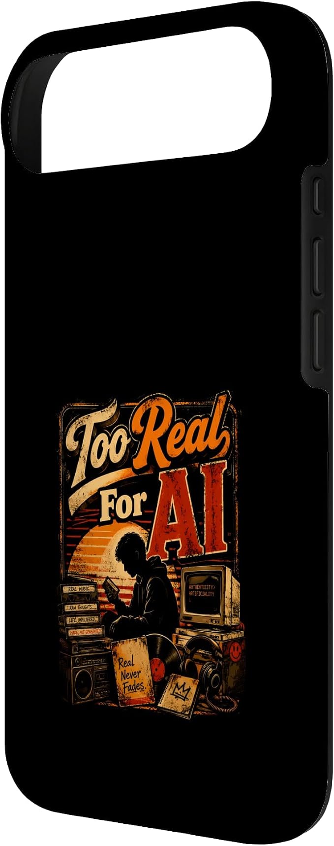 Too Real for AI - Authentic Music Lovers Case for iPhone Air - Image 3