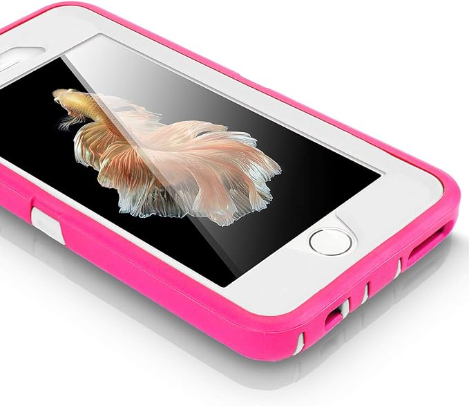 AICase iPhone 6 Case, iPhone 6S Case [Heavy Duty] Built-in Screen Protector Tough 3 in 1 Rugged Shockproof Cover for Apple iPhone 6/6S (Pink/White) - Image 5