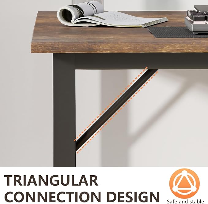 BestOffice Computer Desk,Home Office Desk, Modern Simple Style for Home Office Study Writing (Brown, 47 Inch,2 Pack) - Image 5