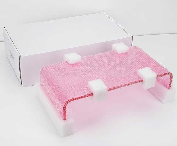 Acrylic Monitor Stand Riser Pink Laptop Stand Riser L15 xW7.5 xH4 | PC Holder,Compatible with All Notebooks and Monitor, Decoration for Office & Home,Pink Aesthetic Design,Office Supplies - Image 7