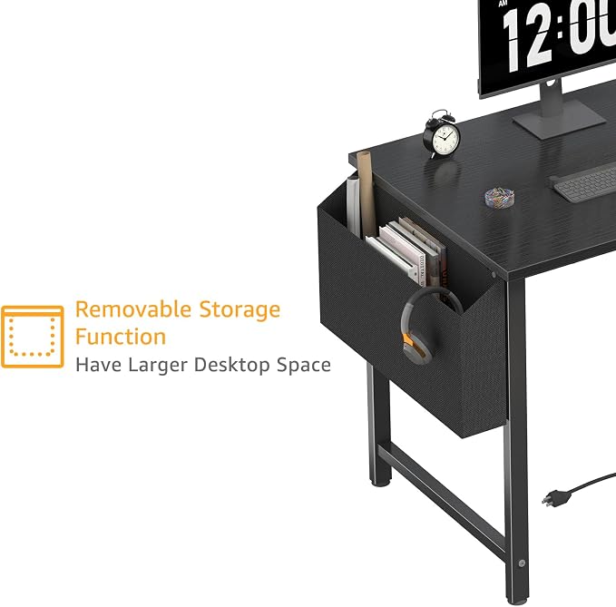 DLisiting Small L Shaped Gaming Desk with Shelves, 40 Inch Small Corner Computer Gaming Desk for Boys Teens Bedroom, Study Work PC Desks for Home Office Bedroom, Black - Image 7