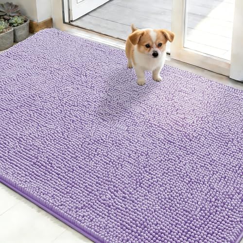 OLANLY Dog Door Mat for Muddy Paws 48x30, Super Absorbent Chenille Mud Mat by OLANLY