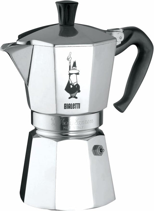 Bialetti - Moka Express: Iconic Stovetop Espresso Maker, Makes Real Italian Coffee, Moka Pot 9 Cups (14 Oz - 420 Ml), Aluminium, Silver by Bialetti