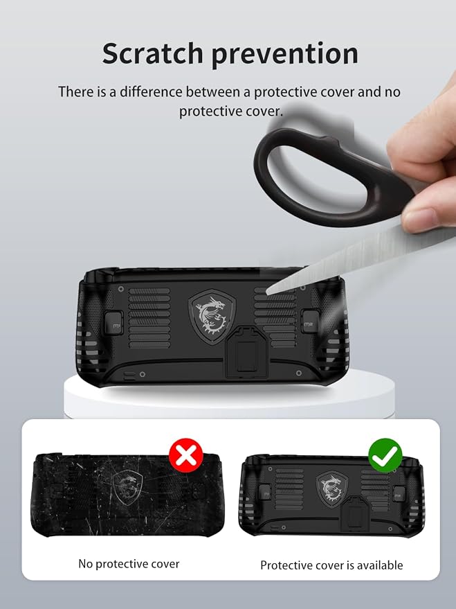 for MSI Claw 8 AI+ A2VM Silicone Grip Case ，Soft Skin Silicone Case Full Protective Case Cover with MSI Claw 8 AI+ A2VM-Black - Image 4