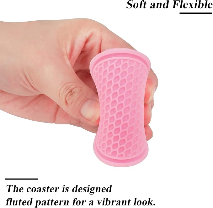 4 Pack Car Coasters, 2.75inch Universal Non-Slip Car Cup Holder Coaster for Car, PVC Cup Pad Mat Car Coasters for Cup Holders for Women (Pink) - Image 4