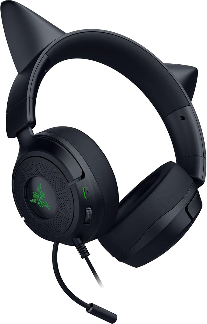 Razer Kraken Kitty V3 X Wired Gaming Headset, Kitty Ears, Black | HyperClear Cardioid Mic, 40 mm Drivers, 7.1 Surround Sound, Comfy Ear Cushions, Cross-Platform via 3.5mm PC, PS5, Xbox - Image 8