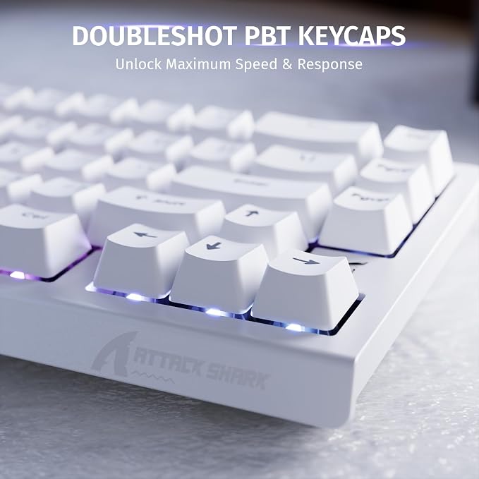 ATTACK SHARK X68 HE RT Mechanical Gaming Keyboard 60% Wired TKL-White | Adjustable Actuation,Hall Effect Magnetic Switch,8KHz Polling Rate,RGB Backlit,Top Mount, Web Driver for PC Mac Esport Gamer - Image 8