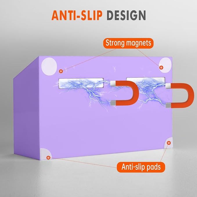 BEYGORM Magnetic Dry Erase Marker Holder for Whiteboard & Refrigerator | Non-slip Acrylic Pen Holder for Classroom, Fridge Magnet, Locker Organizer Accessories, Teacher & School Supplies(Purple) - Image 2