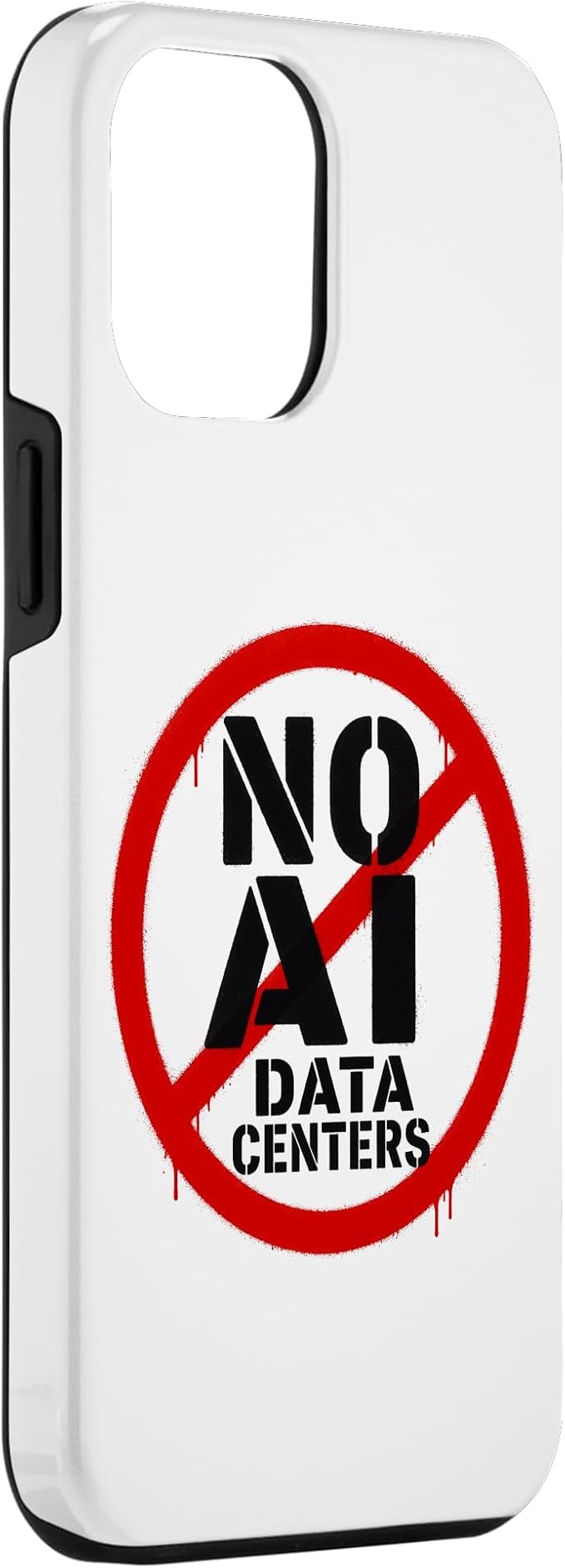 No AI Data Centers – Simple Minimal Spray Paint Style Text Case for iPhone 12 Pro Max - Image 3