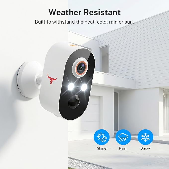 1080P Wireless Security Camera Outdoor, Battery Powered, AI Human Detection, Color Night Vision, 2-Way Audio, IP65 Waterproof, 2.4G Wi-Fi, Cloud Storage (2 Spotlights) - Image 7