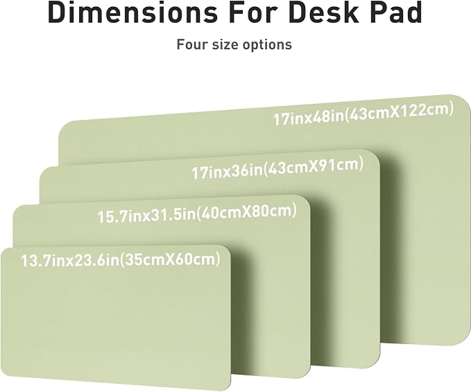 Aothia Leather Desk Pad Protector, Large Mouse Pad, Office Desk Mat, Non-Slip PU Leather Desk Blotter, Laptop Desk Pad, Waterproof Desk Writing Pad for Office and Home (Grass Green, 23.6" x 13.7") - Image 4