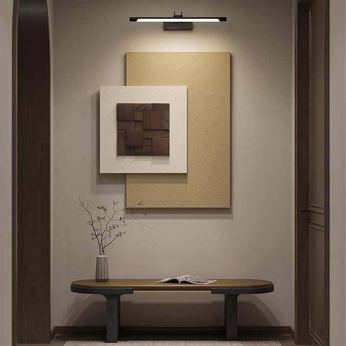 Cuspin Large 3D Wood Textured Neutral Wall Art, Modern Minimalist Wooden Artwork for Walls, Cotemporary Abstract Geometric Beige Wall Decor for Living Room Bedroom Dining Room Hallway - Image 4