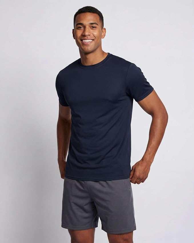5 Pack Men's Dry Fit Short Sleeve T-Shirt Gym Workout Athletic Running Tee | Cooling, Moisture-Wicking, Crew Neck, Quick-Dry, Breathable, Active, Exercise, Fitness, Basketball, Cycling, Hiking, Tennis - Image 2
