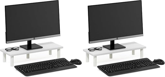 Furinno Turn-N-Tube Monitor Riser Stand, White/White (Pack of 2) by Furinno-FitsYourSpaceFitsYourBudget