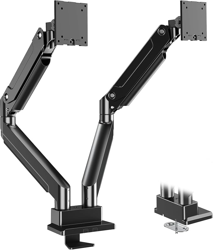 MOUNT PRO Dual Monitor Stand for Up to 44 lbs Ultrawide Screens Max 49 Inch, Heavy Duty Monitor Arm for 2 Monitors, Premium Full Motion Double Computer Desk Mount, VESA Mount 75x75/100x100mm by MOUNTPRO
