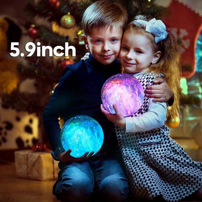 BRIGHTWORLD Moon Lamp Galaxy Lamp 5.9 inch 16 Colors LED 3D Moon Light, Remote & Touch Control Moon Night Light Gifts for Girls Boys Kids Women Birthday（Wooden Base） - Image 5