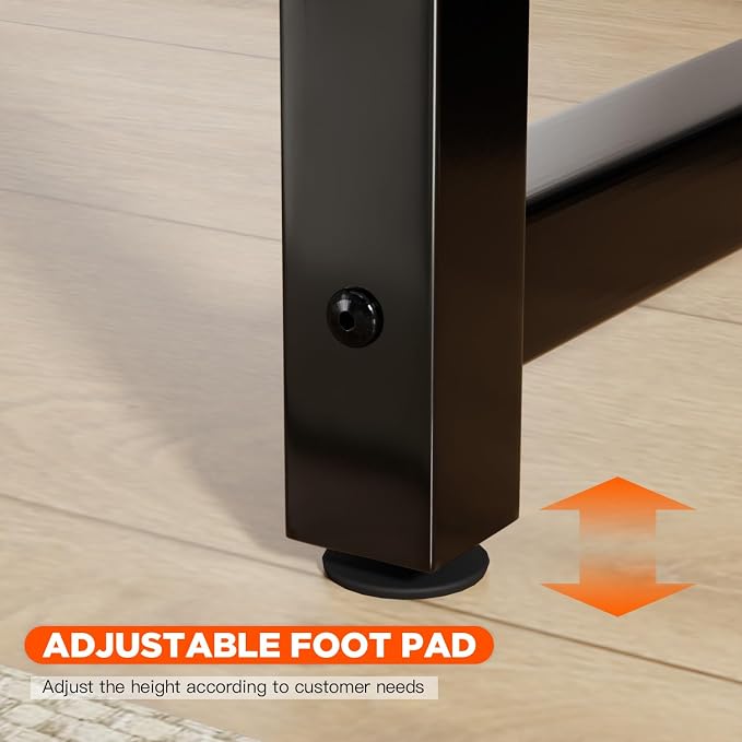 PayLessHere | 32 Inch Computer Desk | Brown | Office Desk with Metal Frame, Adjustable Feet | Water-Resistant, Scratchproof Surface | Sturdy Writing Table for Home Office or Study | Pack of 2 - Image 6