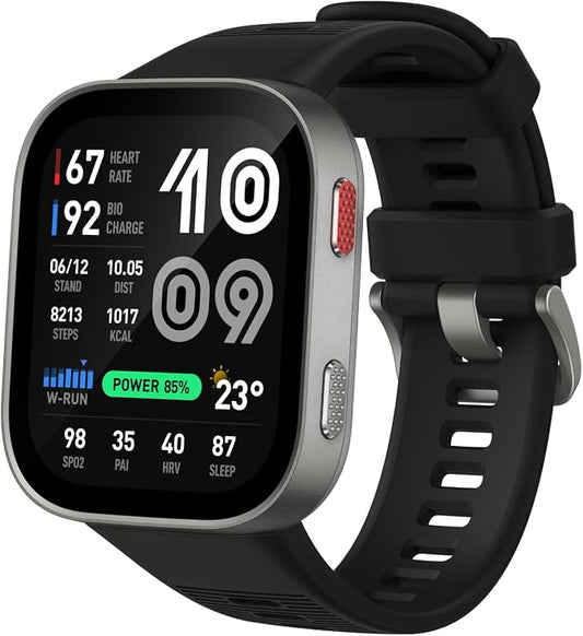Amazfit Bip Max 50mm Smartwatch, 2.07" AMOLED Display, 20 Days of Battery, GPS, 4GB Storage, Offline Maps, Fitness Tracker, Hybrid Training, 150+ Sports, HYROX Mode, 5 ATM for Android & iPhone, Silver by Amazfit