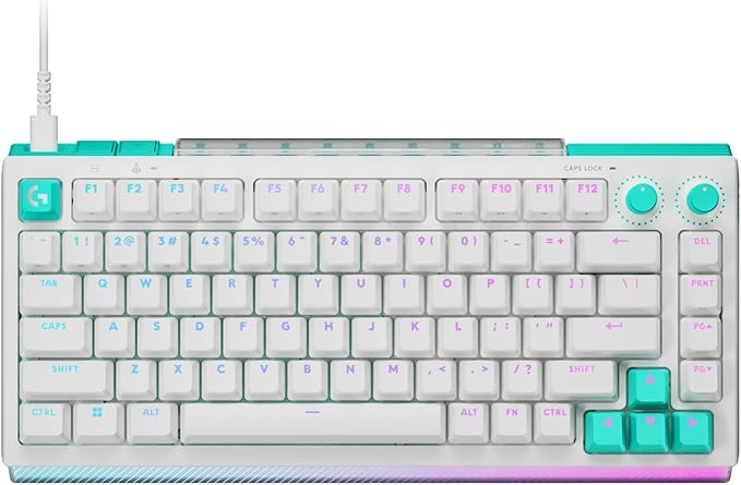 Logitech G512 X 75 TMR + Tactile Switch Mechanical Gaming Keyboard - White | Hot-Swappable 9x TMR Rapid Trigger + Tactile Mechanical Switches, Gasket, PBT Keycaps, <8K, LIGHTSYNC RGB, for PC & Mac by Unknown
